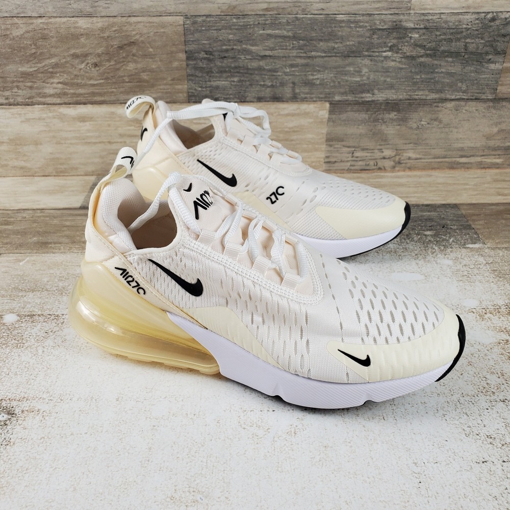 Nike Air Max 270 Womens Shoes Sz 6.5 Sail Coconut Milk Pale Ivory Black Sneakers